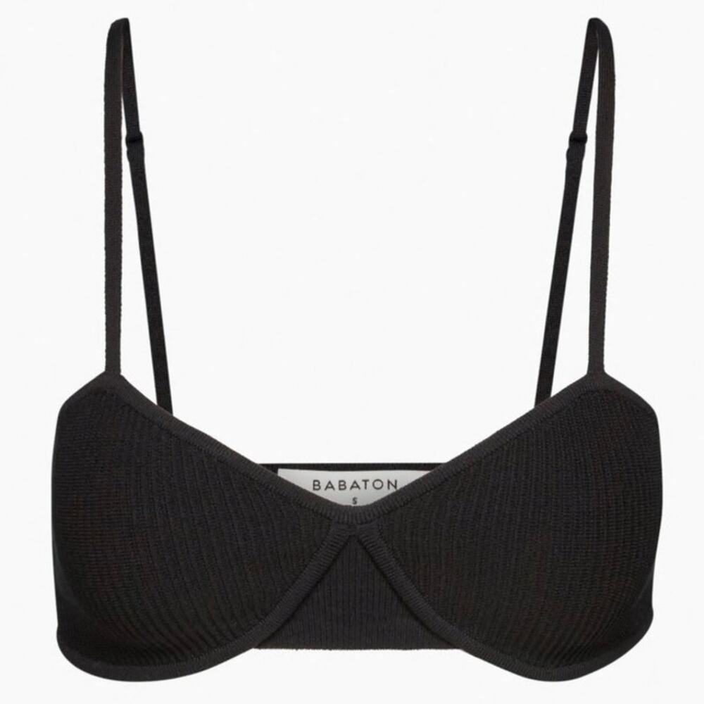Aritzia Babaton Sculpt Knit Bra Top Size M NWOT in Black